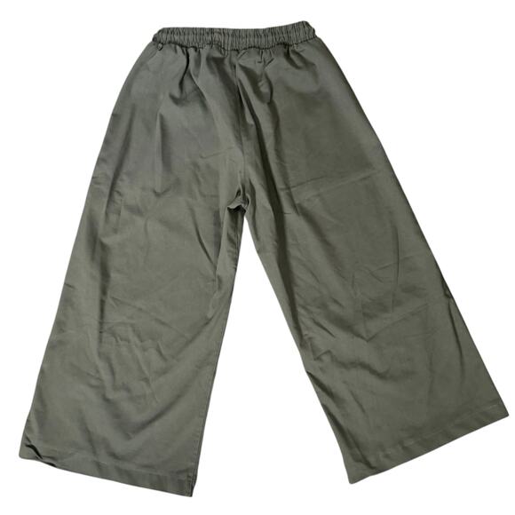 BITE Studios Women's L Elastic Waist Pull On Straight Leg Pants Green Relaxed - Picture 5 of 6